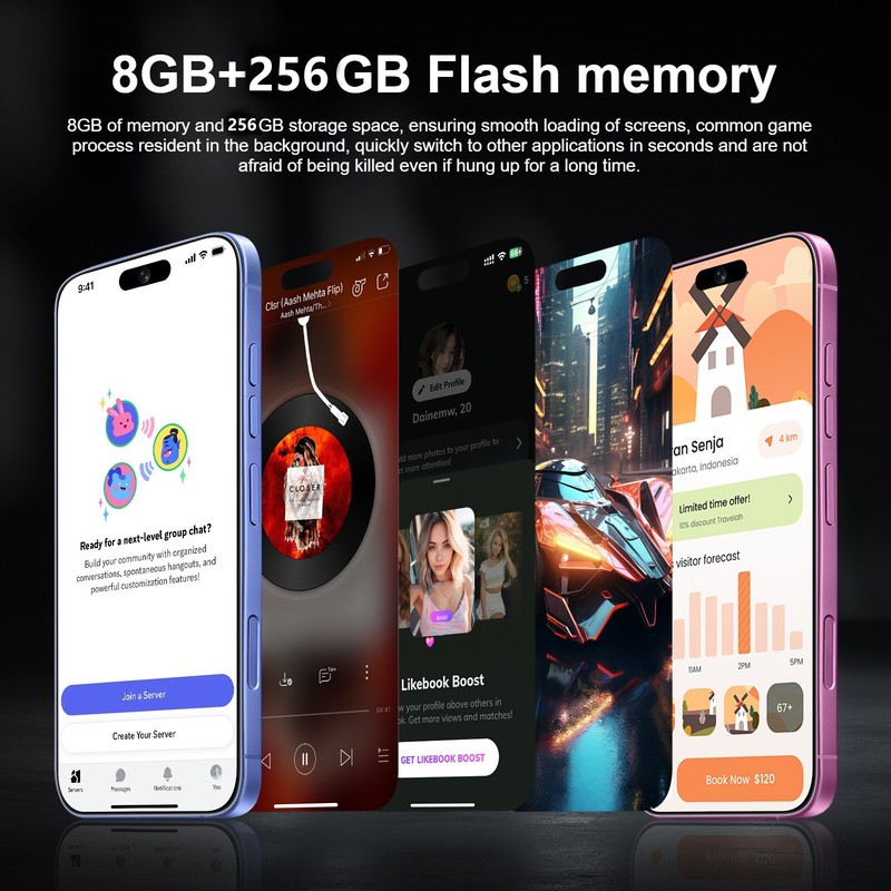 I16 Plus Unlocked Global Mobile Smartphone 8+256GB Android 24+48MP 8000mAh 6.8in gallery