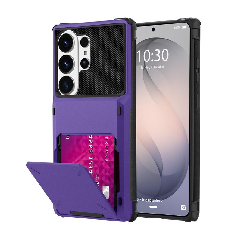 For Galaxy S26 Ultra S26+ S25 Rugged Shockproof Hidden Card Holder Wallet Case gallery