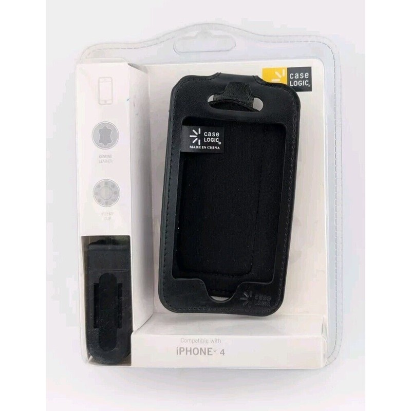 Case Logic iPhone 4 Black Leather Case Belt Clip New In Package