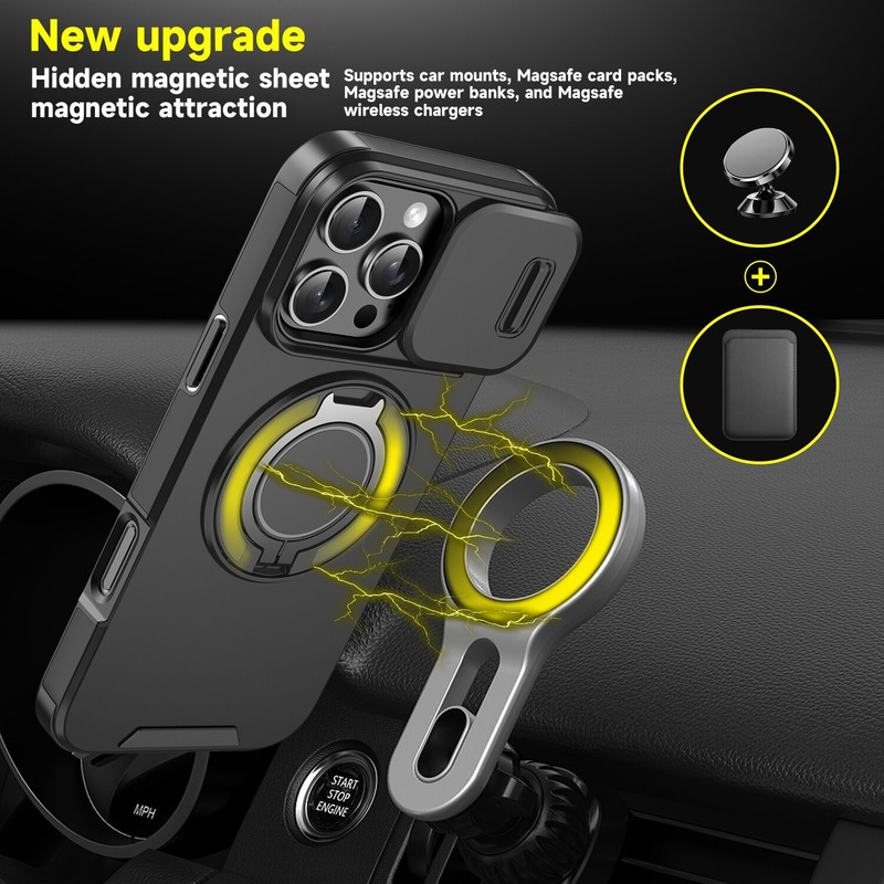 For iPhone 17 Pro Max 16 15 14 13 12 Rugged Magnetic Case W/Ring Camera Cover AU gallery