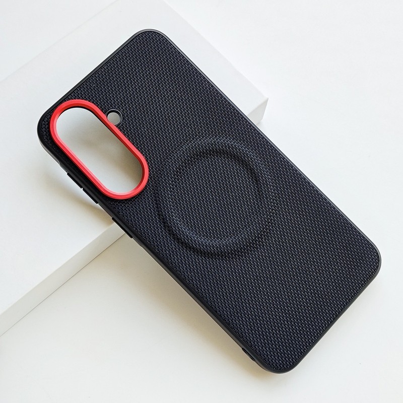 For Samsung Galaxy A37 5G, Hybrid Armor Leather Wireless Charging Cover Case