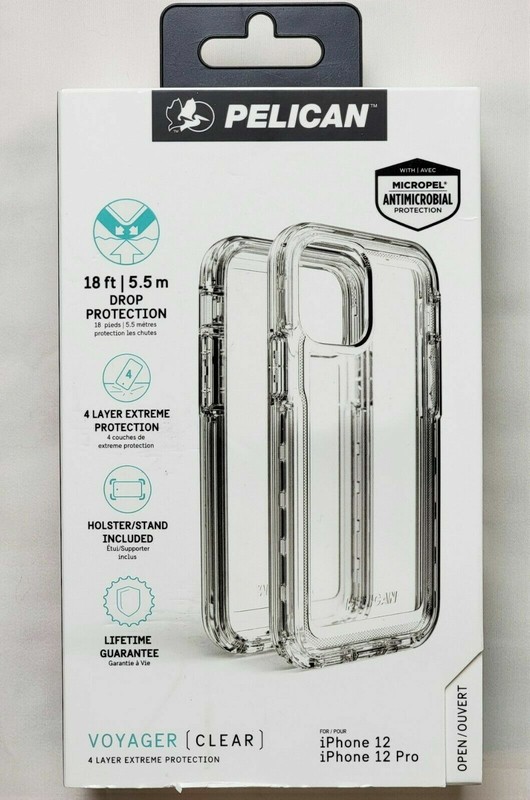 Lots of 25 Pelican Voyager Case + Holster – iPhone 12 / 12 Pro – Clear