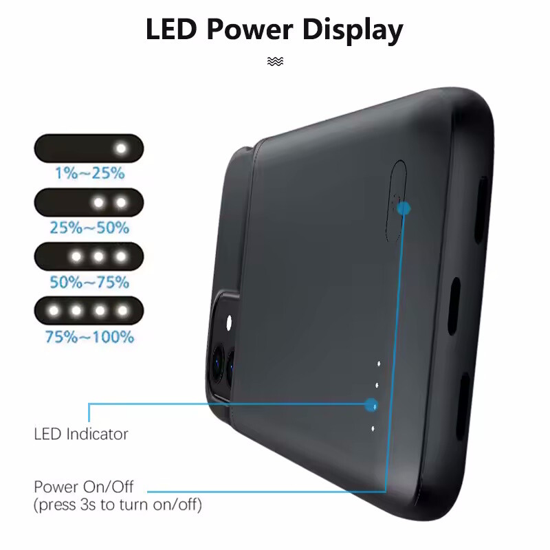 For iPhone 6~16 Battery Charger Case Extenal Battery Charging Cover Power Bank gallery