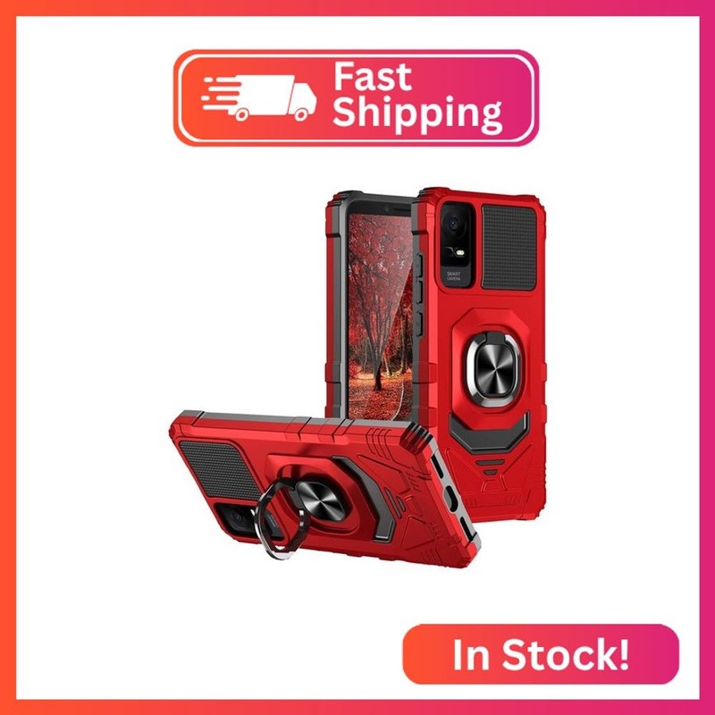 TJS Compatible Case for TCL ION X, V, 40 Z, Metal Ring Magnetic Support Kickstan