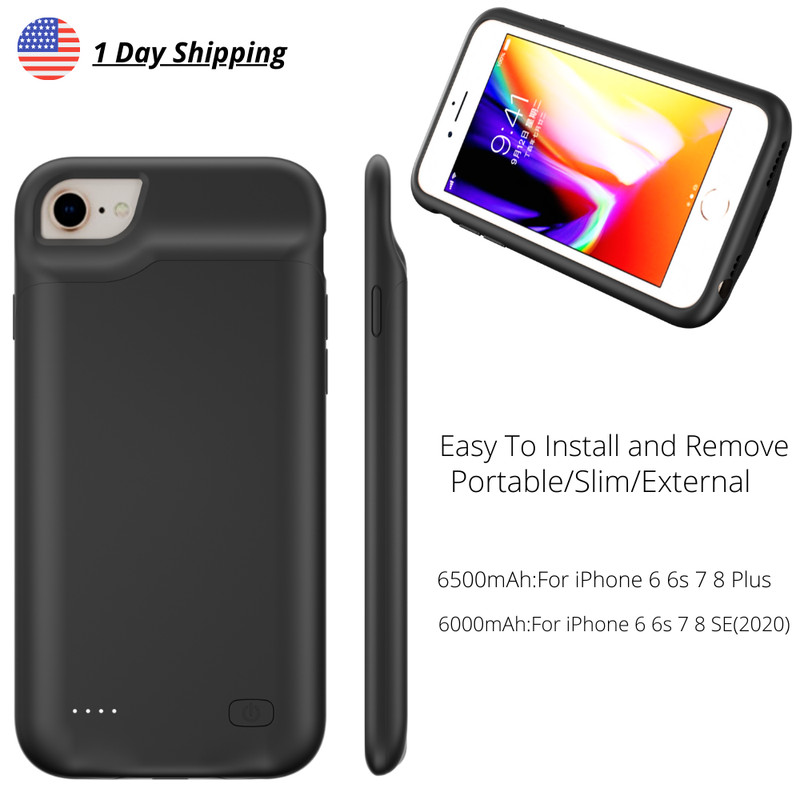 Smart Portable Battery Charger Case Power Bank Cover For iPhone 6 6s 7 8 Plus SE gallery