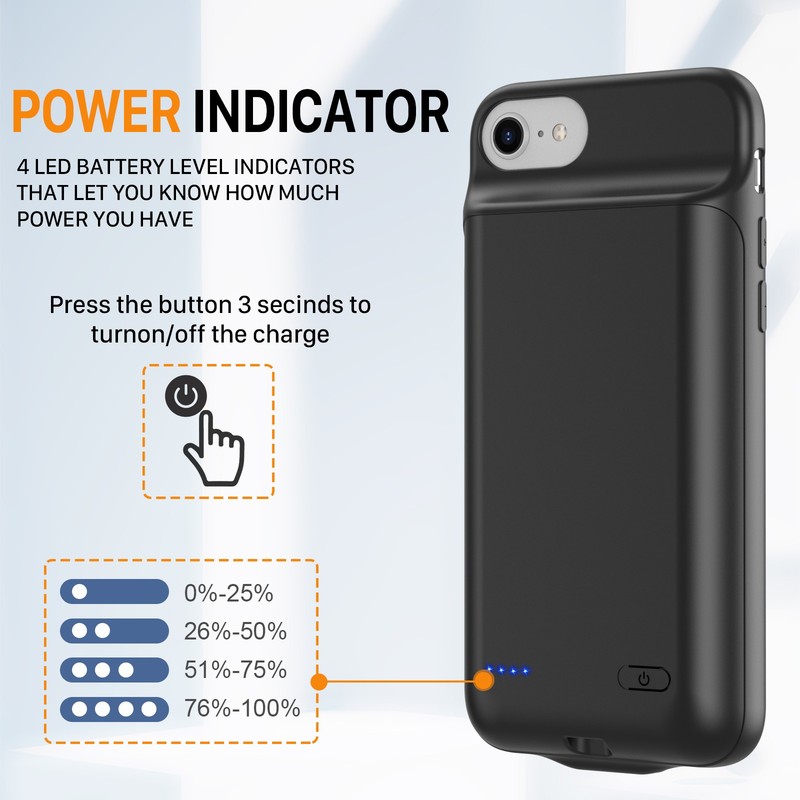For iPhone 8 7 External Battery Case Fast Charger Power Bank Charging Cover gallery