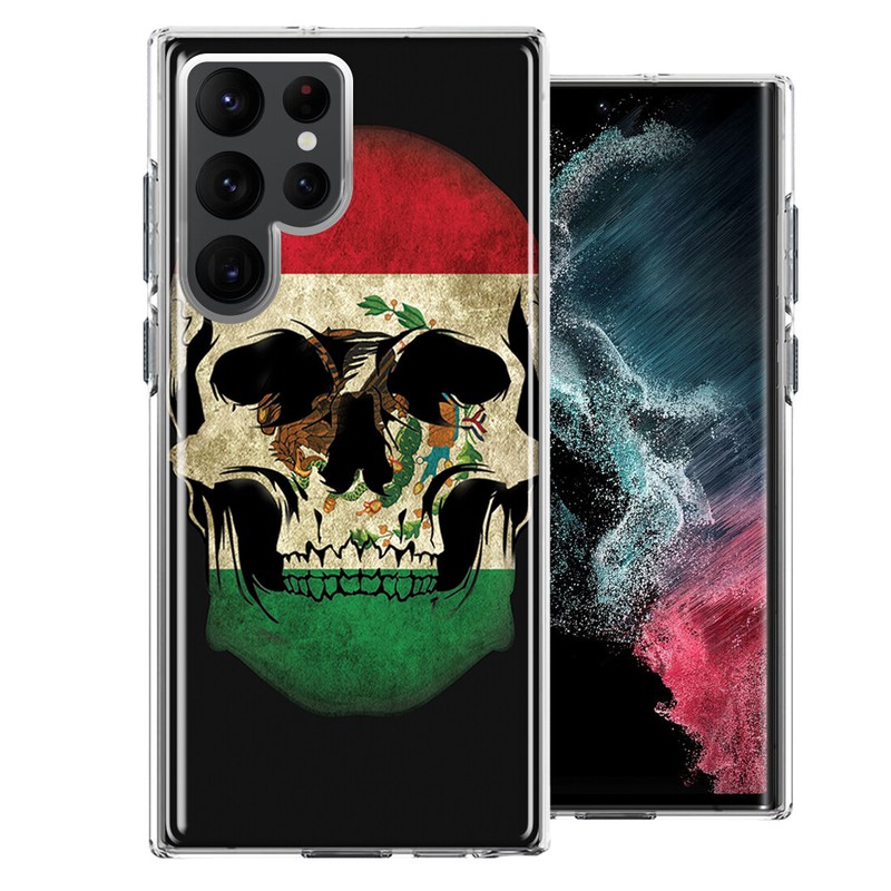 For Samsung Galaxy S22 Ultra Mexico Flag Skull Case