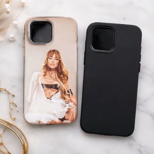 Patterned Matte Lightweight Hard Back Case Set, Black/Beige Fitted Phone Cover