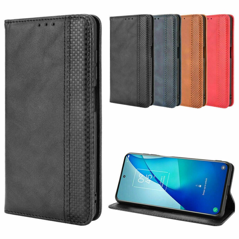For T-Mobile REVVL V+ 5G Leather Wallet Magnetic Stand Luxury Phone Case Cover