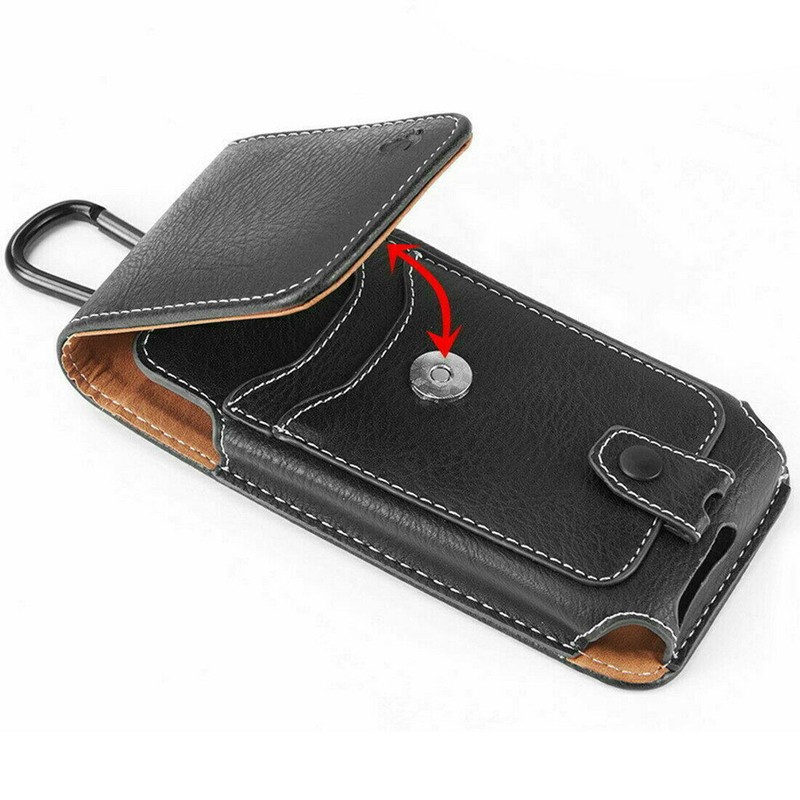 Vertical Cell Phone Belt Clip Loop Pouch Holster Waist Bag Card Slots Case Cover gallery