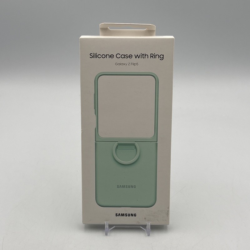 Genuine Samsung Galaxy Z Flip5 Silicone Case with Ring – Mint (Green) – New