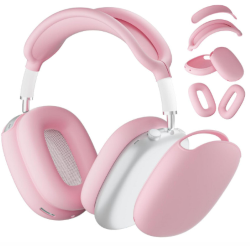 Pink Silicone Protective Case Cover for Apple AirPods Max Headphones