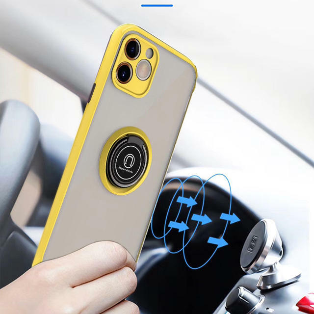 iPhone 11 (6.1") Matted Translucent TPU Case 360 Ring Holder Kickstand Case gallery