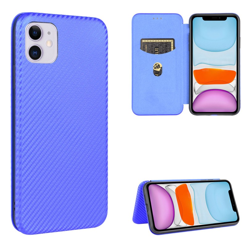 Carbon Fiber Pattern Shockproof Flip Case for iPhone 16 Pro Max 15 14 13 12 11