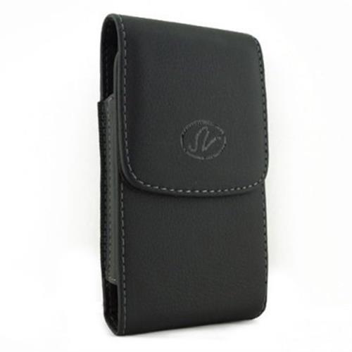 Black Vertical PU Leather Cover Case w/ Swivel Belt Clip Pouch For Coolpad Snap