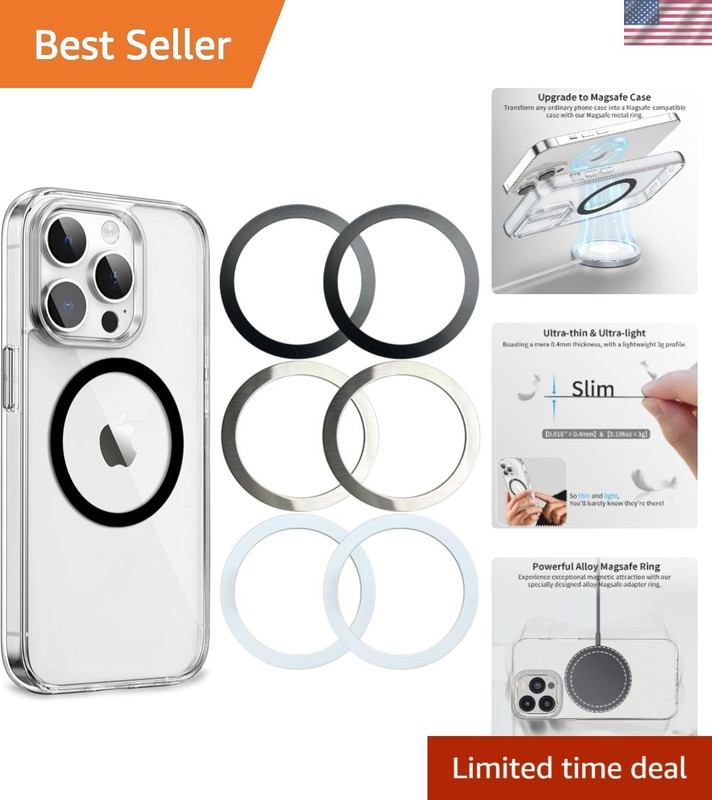 Thin Metal Magnetic Rings for Wireless Charging – Perfect MagSafe Accessory Set
