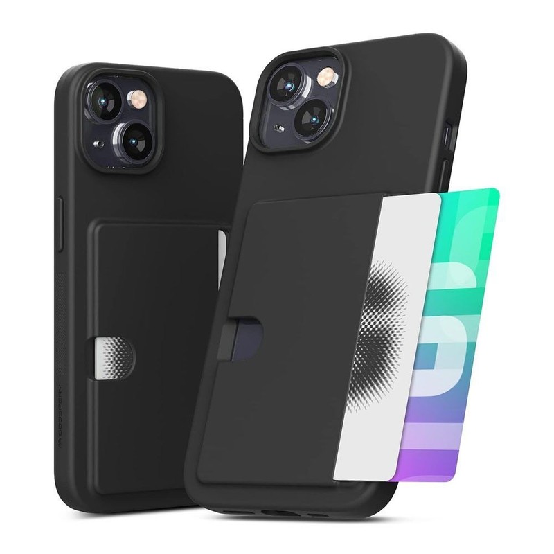 LabX iPhone 16 Mercury Goospery Rail Case 2 Card Holder Slots-Black