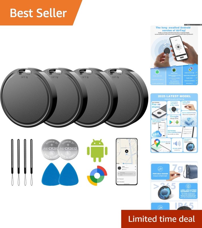 Advanced 4 Count Waterproof Tracker Tags for Android – Perfect for Keys & Bags