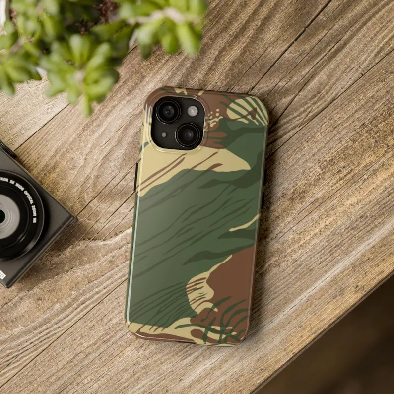 Brushstroke Camouflage Tough Case, Military Camo Phone Tough Case For Iphone