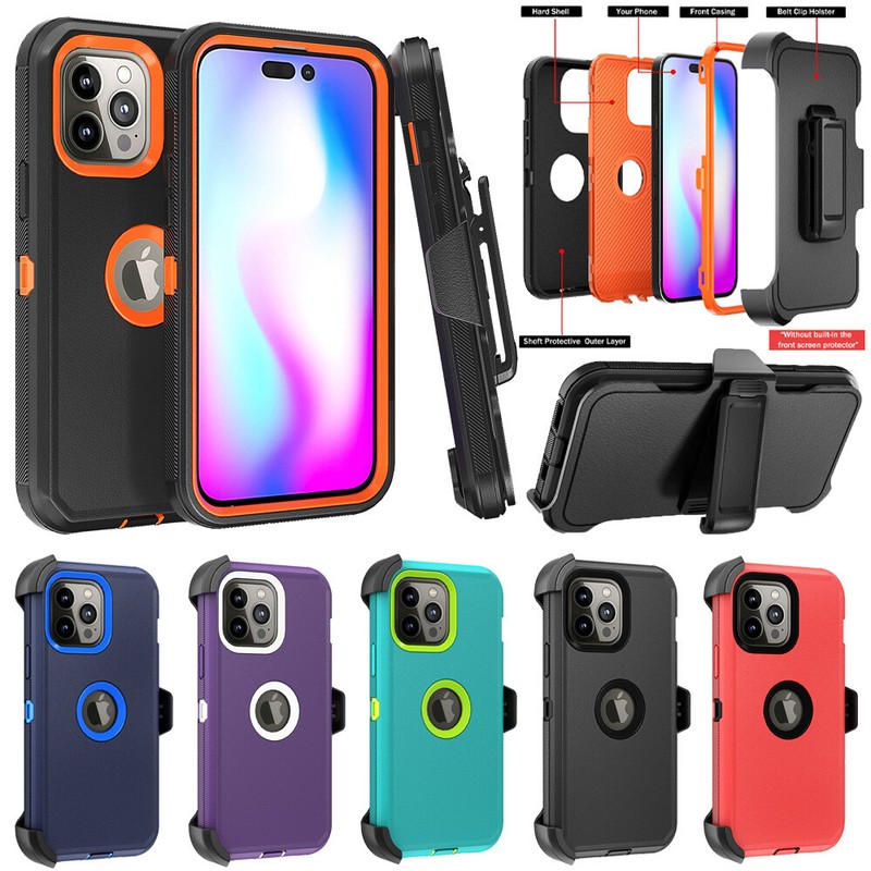 For iPhone 14 Pro 13 12 11 14 Pro Max Case Shockproof Heavy Duty Cover+Belt Clip