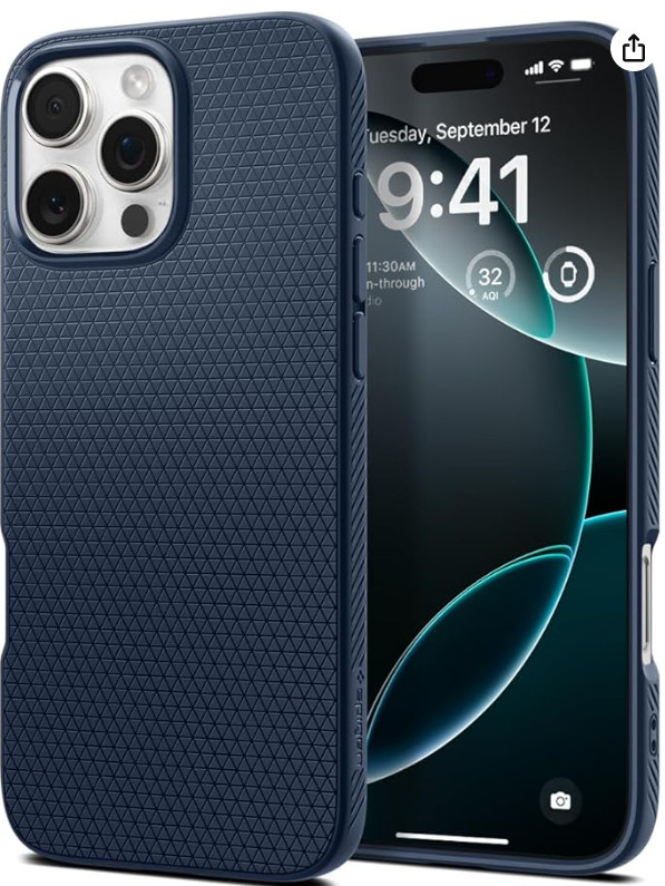 Spigen Liquid Air iPhone 16 Pro Case Navy Blue (Model ACS08118) Brand New