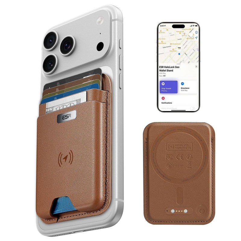 Geo for MagSafe Wallet with Full Find My Functionality, RFID Blocking, 5 Card...
