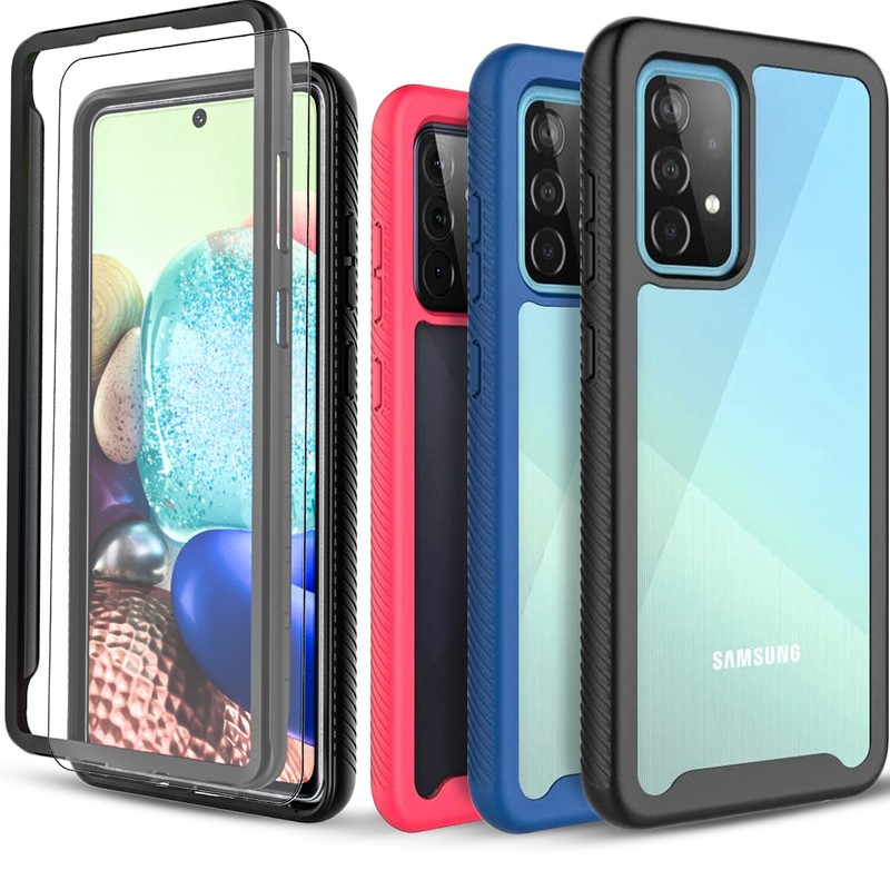 For Samsung Galaxy A32 5G A52 A72 Phone Case Shockproof Cover + Tempered Glass
