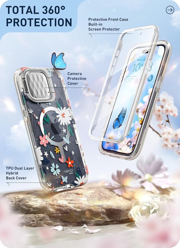 For iPhone 15 Pro (6.1″) i-Blason Magnetic MagSafe Case Stylish Cover w/ Screen