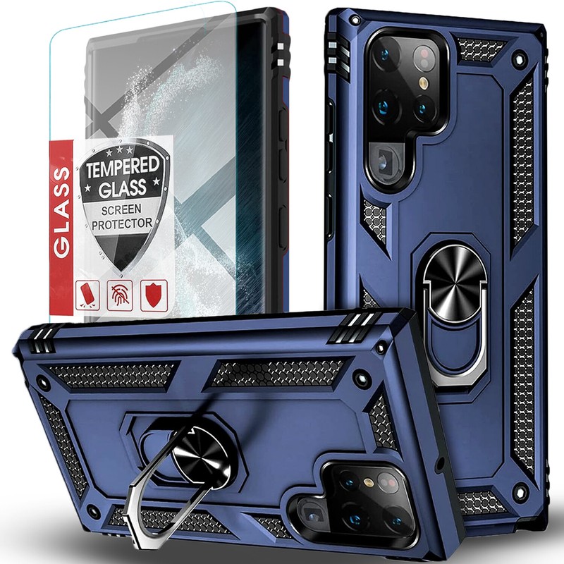 For Samsung Galaxy S24 S23 Ultra S22 Plus S21 FE Case Phone Cover + Screen Glass gallery