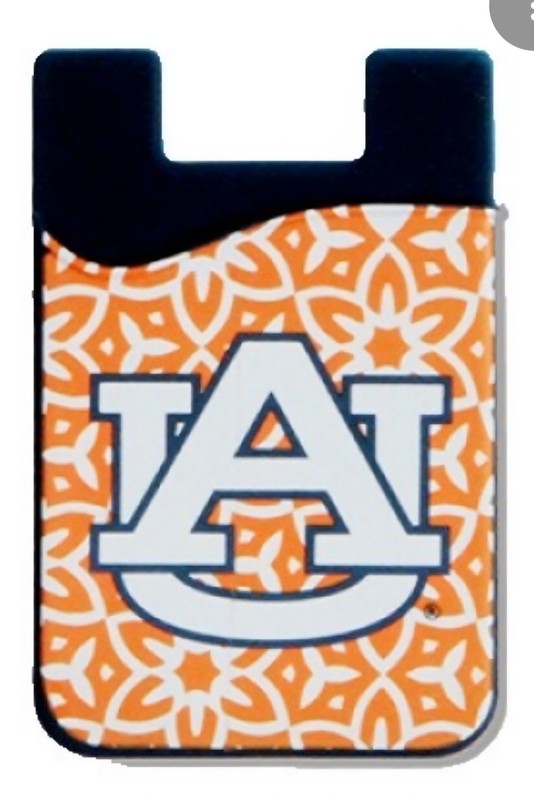 Auburn University Patterned Card Pocket Cell Phone Wallet Orange White Black