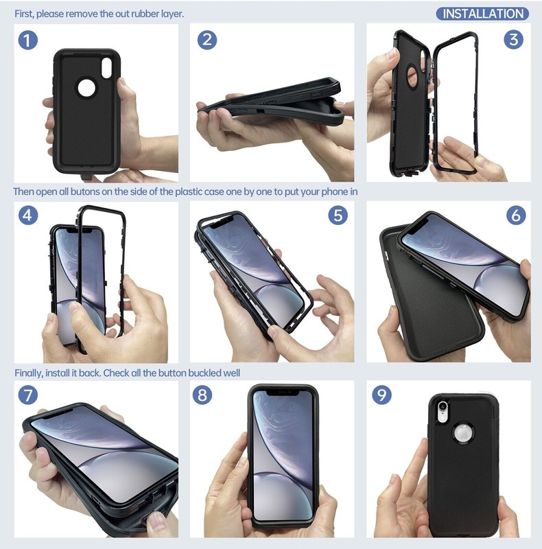 Shockproof Defender Case for iPhone 7 / 8 / Plus / With(Beltclip Fits Otter Box) gallery