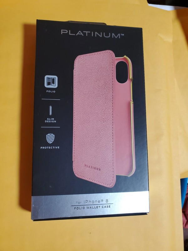 Platinum - Folio Wallet Case cover for Apple iPhone X and XS 5.8" Deep Pink
