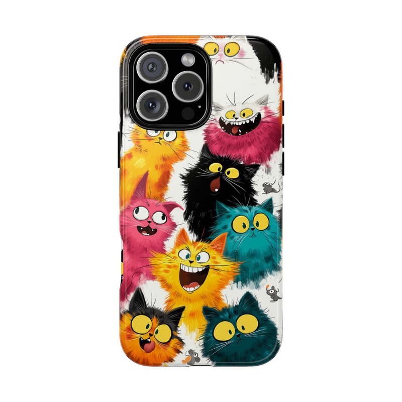 Phone Ink – Case for iPhone/Galaxy/Pixel – Cat Chaos Funny Cartoon Kitty