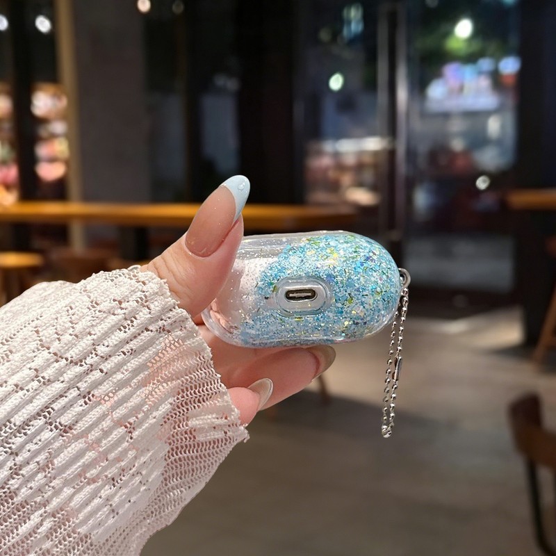 Case For Apple AirPods 4 3 2 1 Pro Clear Night Light Flower Glitter Shiny Cover gallery