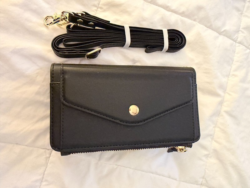Decase iPhone 17 Pro 2-in-1 Black Wallet Case Crossbody RFID Zipper NWT **NEW**