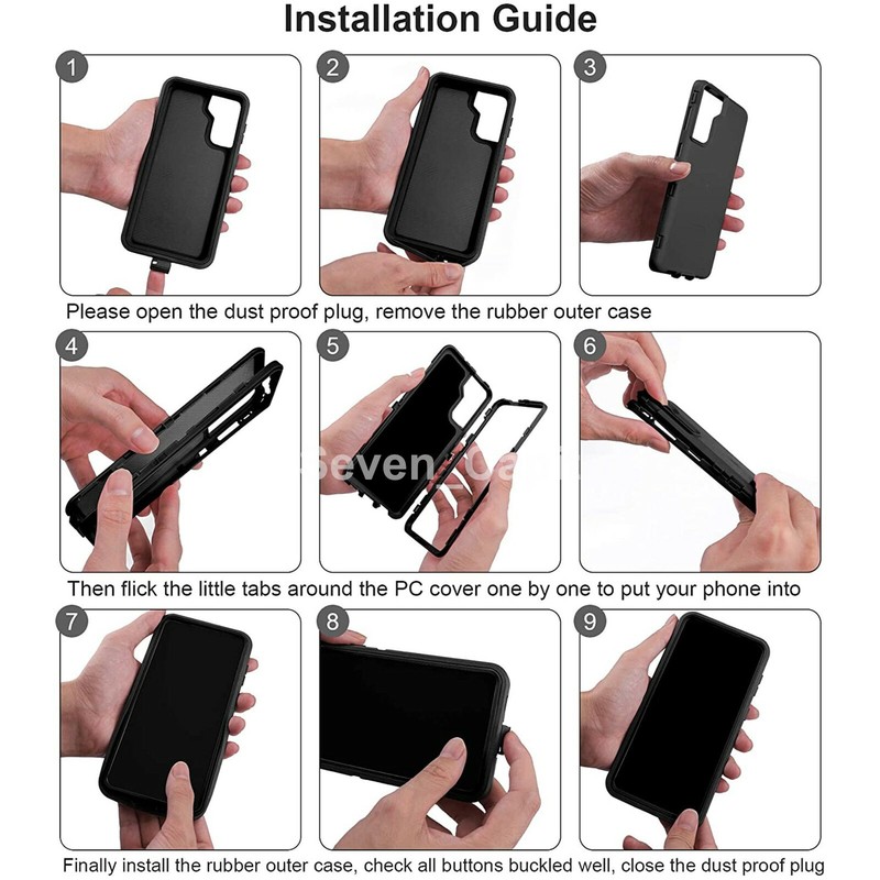 For Samsung Galaxy S23 S22 22 21 Ultra Shockproof Protective Rugged Case Cover gallery