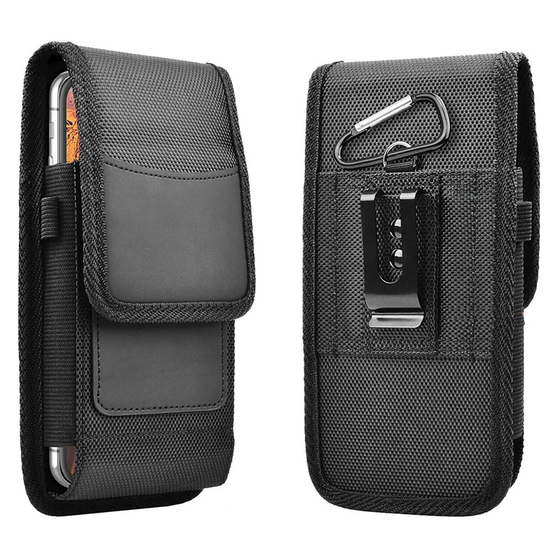 Vertical Men Cell Phone Holster Pouch Wallet Case Card Holder Cover w/ Belt Loop