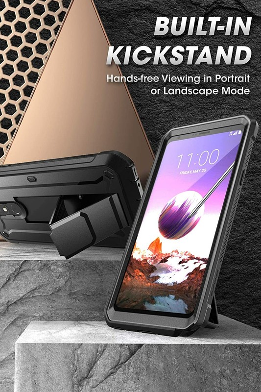 SUPCASE Full-Body Phone Case for LG Stylo 5 W/ Screen Protector Holster BLACK
