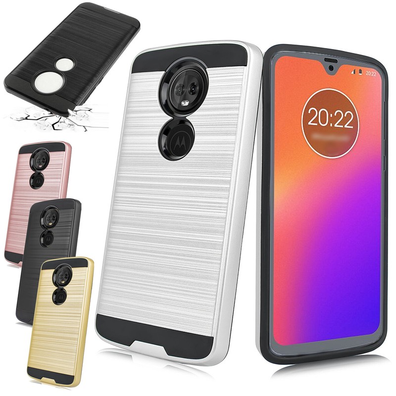 For Motorola Moto G7 Power / G7 Play Brushed Impact Resistant Shockproof Case