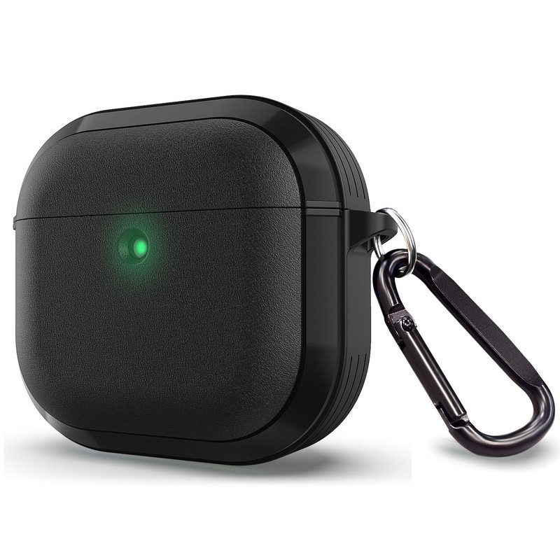 For Apple AirPods 4 Aluminum Metal Case Cover Rubber Hard Shell Protective Clip
