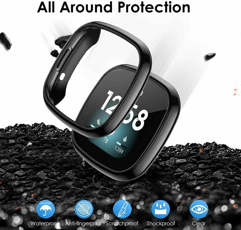 2 Pack For Fitbit Versa 3/Sense Screen Portector Soft TPU Case Full Cover Bumper gallery