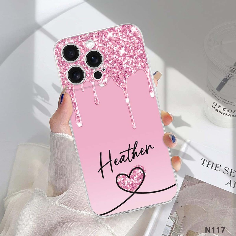 Custom Name Phone Case For iPhone 16 15 Pro Max 14 13 12 Gorgeous Silicone Cover