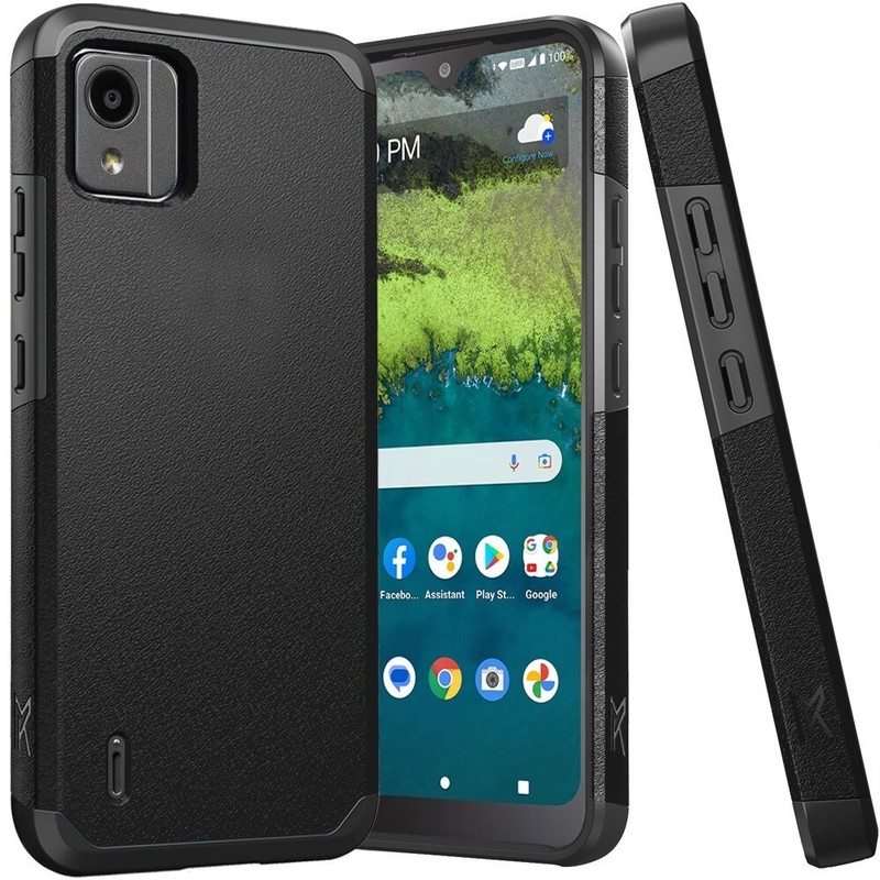 Tempered Glass / Shockproof Dual Hybrid Cover Phone Case For Nokia C110
