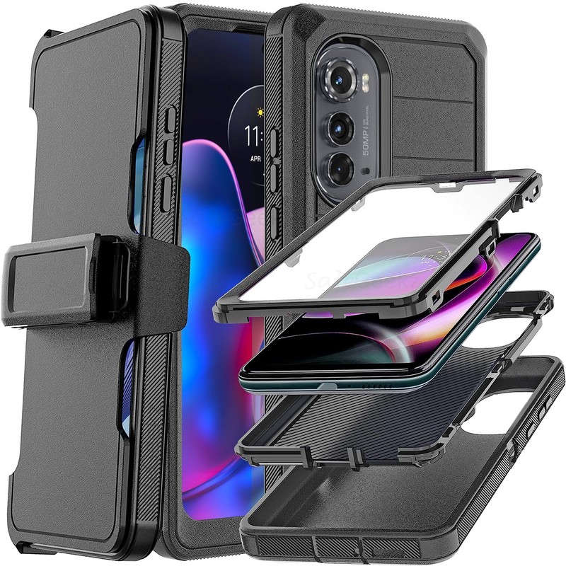 Motorola Edge+ Plus 2022 Edge 2022 Rugged Phone Case Cover Clip Screen Protector