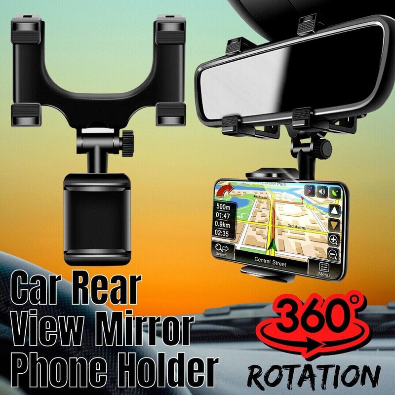 UNIVERSAL Car Phone Mount Stand for Car Mirror Phone Holder Clip Rearview Mirror gallery