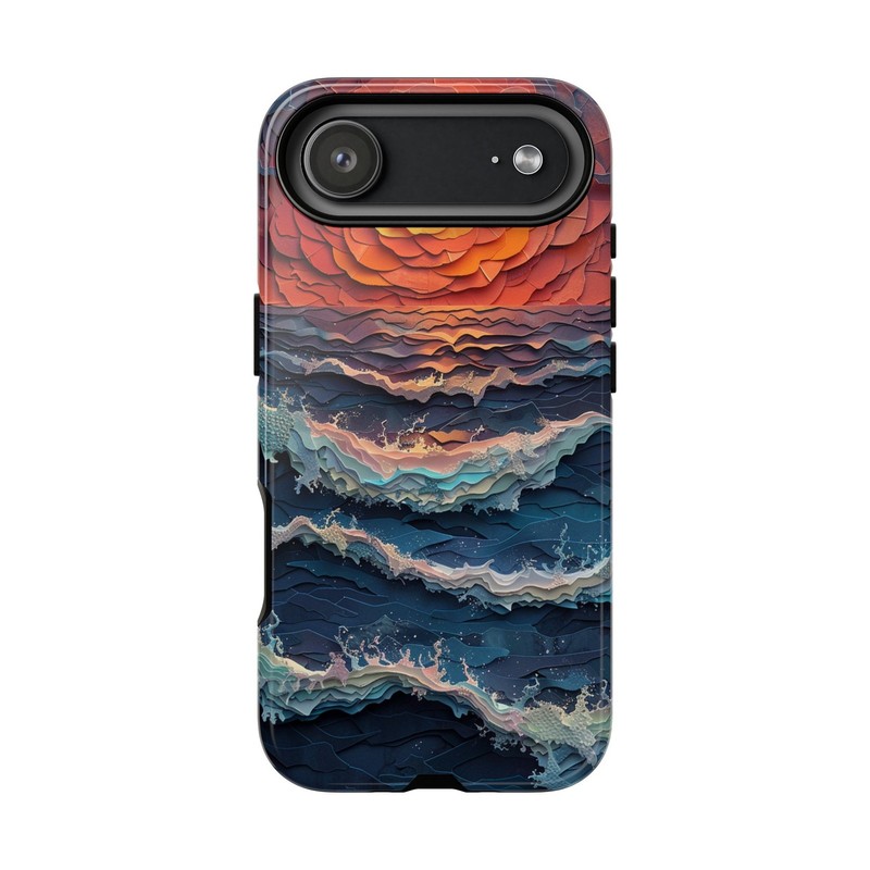 Phone Ink – Case for iPhone / Galaxy / Pixel – Sunset Ocean Waves Pastel