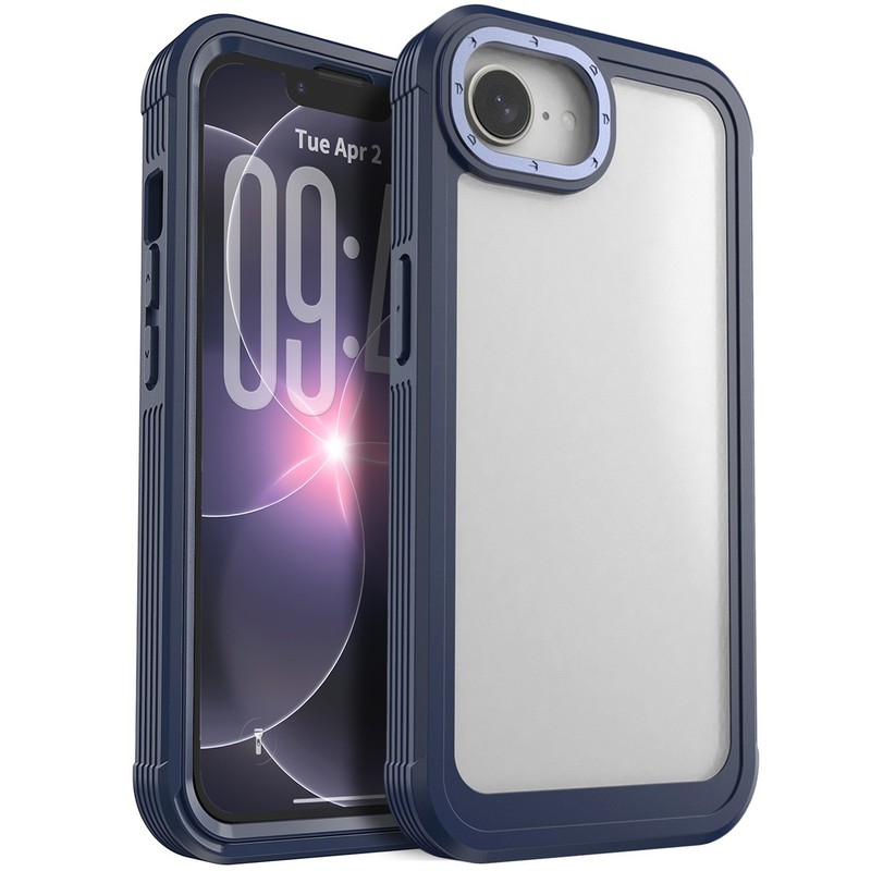 Blue For iPhone 17e Clear Bumper Rugged Case Hybrid Shockproof Cover Belt Clip